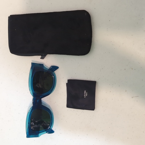 New Celine Paris women's designer blue frame sunglasses - Picture 2 of 10